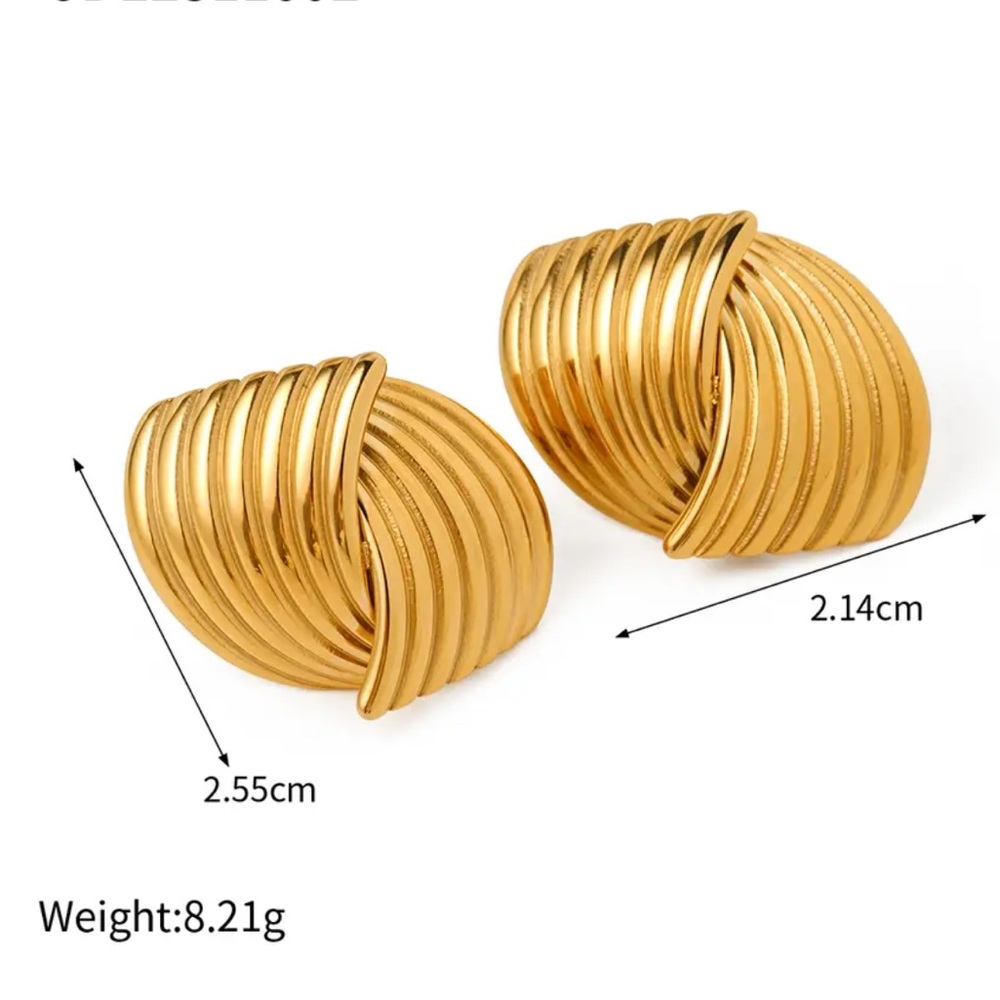 ✨Vintage Amelia Gold Earrings |StainlessSteel 18K PVD Gold tone GOODREVIEW - Picture 3 of 15